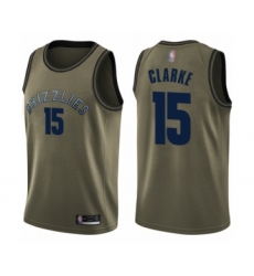 Men's Memphis Grizzlies #15 Brandon Clarke Swingman Green Salute to Service Basketball Jersey