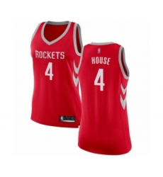 Women's Houston Rockets #4 Danuel House Swingman Red Basketball Jersey - Icon Edition