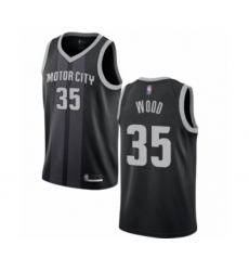Youth Detroit Pistons #35 Christian Wood Swingman Black Basketball Jersey - City Edition