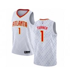 Men's Atlanta Hawks #1 Evan Turner Authentic White Basketball Jersey - Association Edition