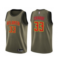 Youth Atlanta Hawks #33 Allen Crabbe Swingman Green Salute to Service Basketball Jersey