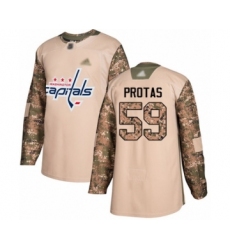 Men's Washington Capitals #59 Aliaksei Protas Authentic Camo Veterans Day Practice Hockey Jersey