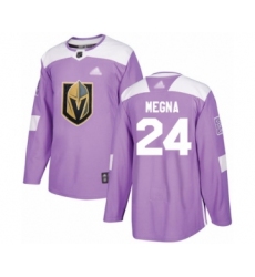 Men's Vegas Golden Knights #24 Jaycob Megna Authentic Purple Fights Cancer Practice Hockey Jersey