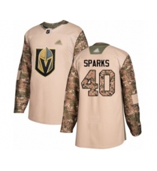 Men's Vegas Golden Knights #40 Garret Sparks Authentic Camo Veterans Day Practice Hockey Jersey