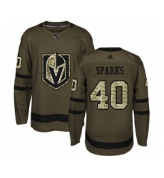 Men's Vegas Golden Knights #40 Garret Sparks Authentic Green Salute to Service Hockey Jersey
