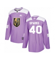 Youth Vegas Golden Knights #40 Garret Sparks Authentic Purple Fights Cancer Practice Hockey Jersey