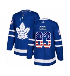 Men's Toronto Maple Leafs #83 Cody Ceci Authentic Royal Blue USA Flag Fashion Hockey Jersey