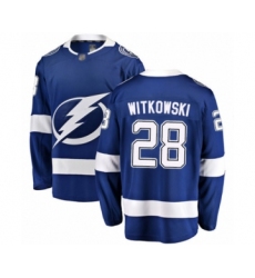 Men's Tampa Bay Lightning #28 Luke Witkowski Fanatics Branded Blue Home Breakaway Hockey Jersey