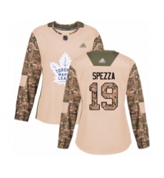 Women's Toronto Maple Leafs #19 Jason Spezza Authentic Camo Veterans Day Practice Hockey Jersey