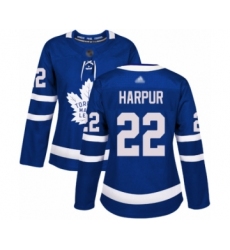 Women's Toronto Maple Leafs #22 Ben Harpur Authentic Royal Blue Home Hockey Jersey