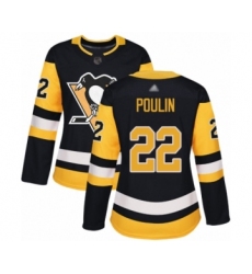 Women's Pittsburgh Penguins #22 Samuel Poulin Authentic Black Home Hockey Jersey