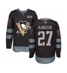 Men's Pittsburgh Penguins #27 Nick Bjugstad Authentic Black 1917-2017 100th Anniversary Hockey Jersey