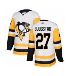 Youth Pittsburgh Penguins #27 Nick Bjugstad Authentic White Away Hockey Jersey