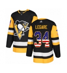 Men's Pittsburgh Penguins #34 Nathan Legare Authentic Black USA Flag Fashion Hockey Jersey