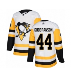 Men's Pittsburgh Penguins #44 Erik Gudbranson Authentic White Away Hockey Jersey