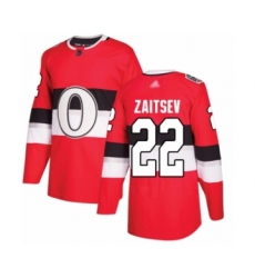Youth Ottawa Senators #22 Nikita Zaitsev Authentic Red 2017 100 Classic Hockey Jersey