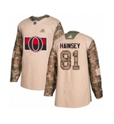 Youth Ottawa Senators #81 Ron Hainsey Authentic Camo Veterans Day Practice Hockey Jersey