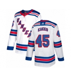 Youth New York Rangers #45 Kaapo Kakko Authentic White Away Hockey Jersey