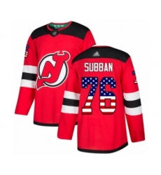 Youth New Jersey Devils #76 P. K. Subban Authentic Red USA Flag Fashion Hockey Jersey