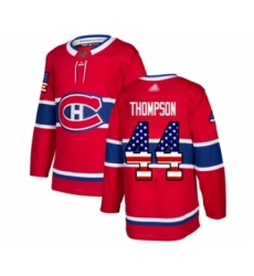 Men's Montreal Canadiens #44 Nate Thompson Authentic Red USA Flag Fashion Hockey Jersey