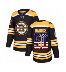Men's Boston Bruins #50 Brendan Gaunce Authentic Black USA Flag Fashion Hockey Jersey