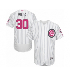 Men's Chicago Cubs #30 Alec Mills Authentic White 2016 Mother's Day Fashion Flex Base Baseball Player Jersey