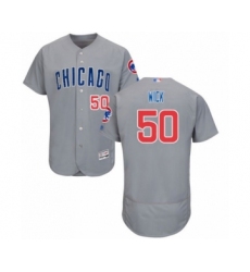 Men's Chicago Cubs #50 Rowan Wick Grey Road Flex Base Authentic Collection Baseball Player Jersey