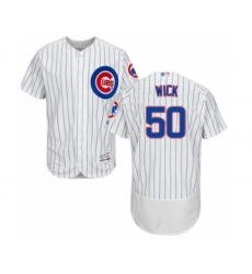 Men's Chicago Cubs #50 Rowan Wick White Home Flex Base Authentic Collection Baseball Player Jersey