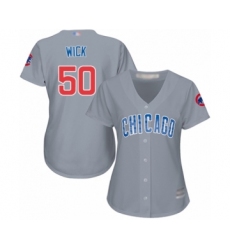 Women's Chicago Cubs #50 Rowan Wick Authentic Grey Road Cool Base Baseball Player Jersey
