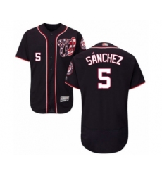 Men's Washington Nationals #5 Adrian Sanchez Navy Blue Alternate Flex Base Authentic Collection Baseball Player Jersey