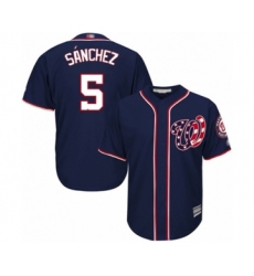 Youth Washington Nationals #5 Adrian Sanchez Authentic Navy Blue Alternate 2 Cool Base Baseball Player Jersey