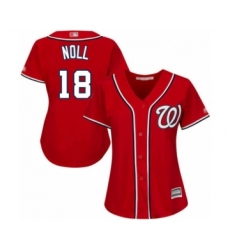 Women's Washington Nationals #18 Jake Noll Authentic Red Alternate 1 Cool Base Baseball Player Jersey