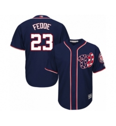 Youth Washington Nationals #23 Erick Fedde Authentic Navy Blue Alternate 2 Cool Base Baseball Player Jersey