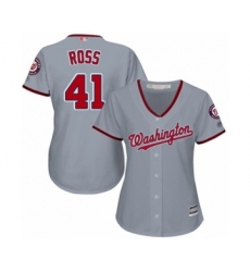 Women's Washington Nationals #41 Joe Ross Authentic Grey Road Cool Base Baseball Player Jersey