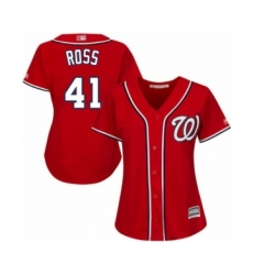 Women's Washington Nationals #41 Joe Ross Authentic Red Alternate 1 Cool Base Baseball Player Jersey
