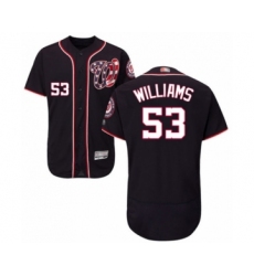 Men's Washington Nationals #53 Austen Williams Navy Blue Alternate Flex Base Authentic Collection Baseball Player Jersey