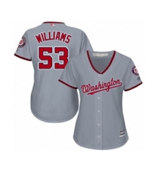 Women's Washington Nationals #53 Austen Williams Authentic Grey Road Cool Base Baseball Player Jersey