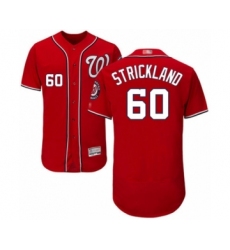 Men's Washington Nationals #60 Hunter Strickland Red Alternate Flex Base Authentic Collection Baseball Player Jersey