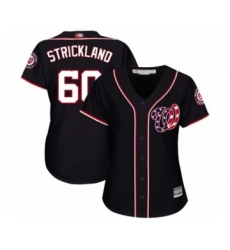 Women's Washington Nationals #60 Hunter Strickland Authentic Navy Blue Alternate 2 Cool Base Baseball Player Jersey