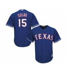 Youth Texas Rangers #15 Nick Solak Authentic Royal Blue Alternate 2 Cool Base Baseball Player Jersey
