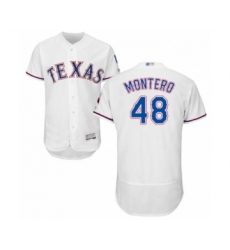 Men's Texas Rangers #48 Rafael Montero White Home Flex Base Authentic Collection Baseball Player Jersey