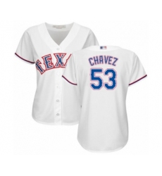 Women's Texas Rangers #53 Jesse Chavez Authentic White Home Cool Base Baseball Player Jersey