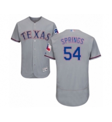 Men's Texas Rangers #54 Jeffrey Springs Grey Road Flex Base Authentic Collection Baseball Player Jersey