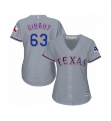 Women's Texas Rangers #63 Ian Gibaut Authentic Grey Road Cool Base Baseball Player Jersey