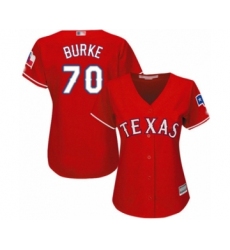 Women's Texas Rangers #70 Brock Burke Authentic Red Alternate Cool Base Baseball Player Jersey