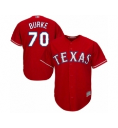 Youth Texas Rangers #70 Brock Burke Authentic Red Alternate Cool Base Baseball Player Jersey