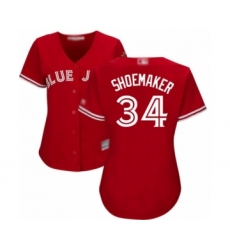 Women's Toronto Blue Jays #34 Matt Shoemaker Authentic Scarlet Alternate Baseball Player Jersey