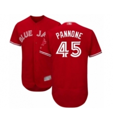 Men's Toronto Blue Jays #45 Thomas Pannone Scarlet Alternate Flex Base Authentic Collection Alternate Baseball Player Jersey