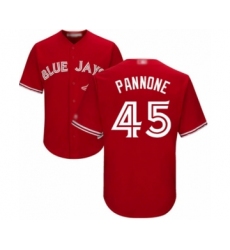 Youth Toronto Blue Jays #45 Thomas Pannone Authentic Scarlet Alternate Baseball Player Jersey
