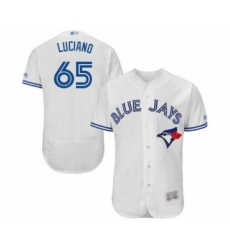 Men's Toronto Blue Jays #65 Elvis Luciano White Home Flex Base Authentic Collection Baseball Player Jersey